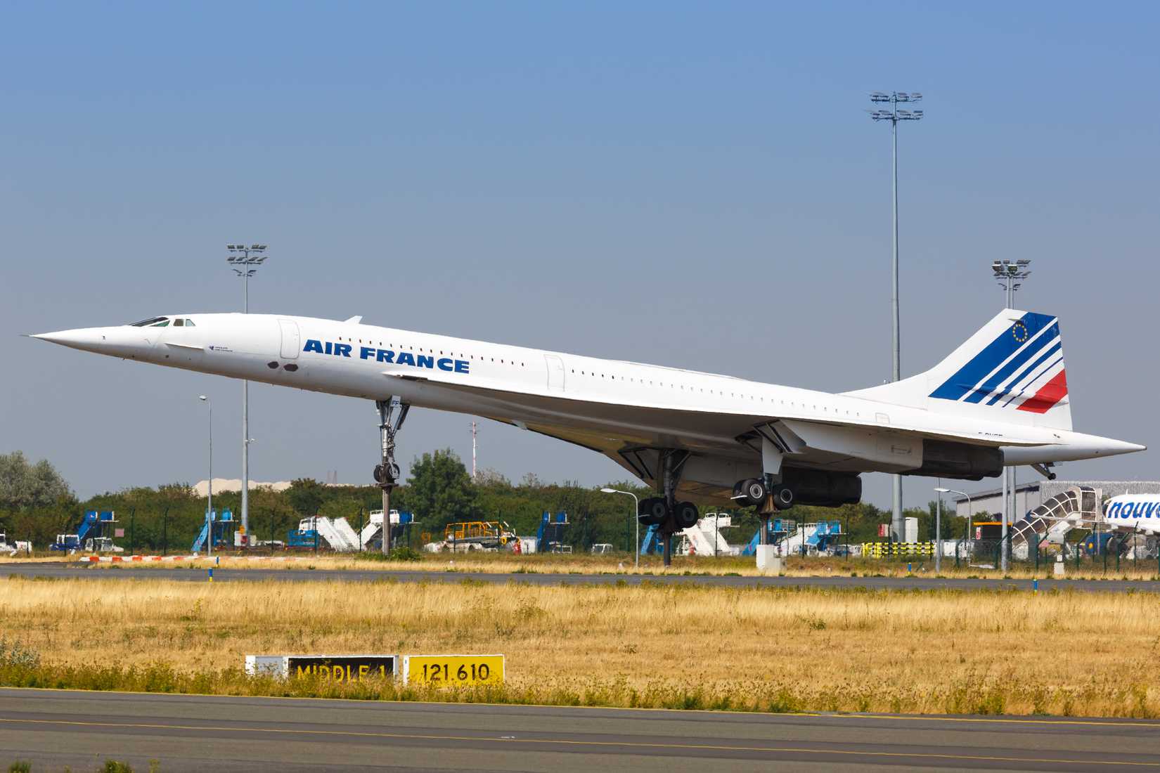 Air France Concorde airplane at Paris Charles de Gaulle airport in France.