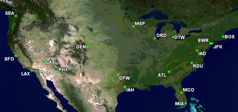 Air France's US network in 1H 2026