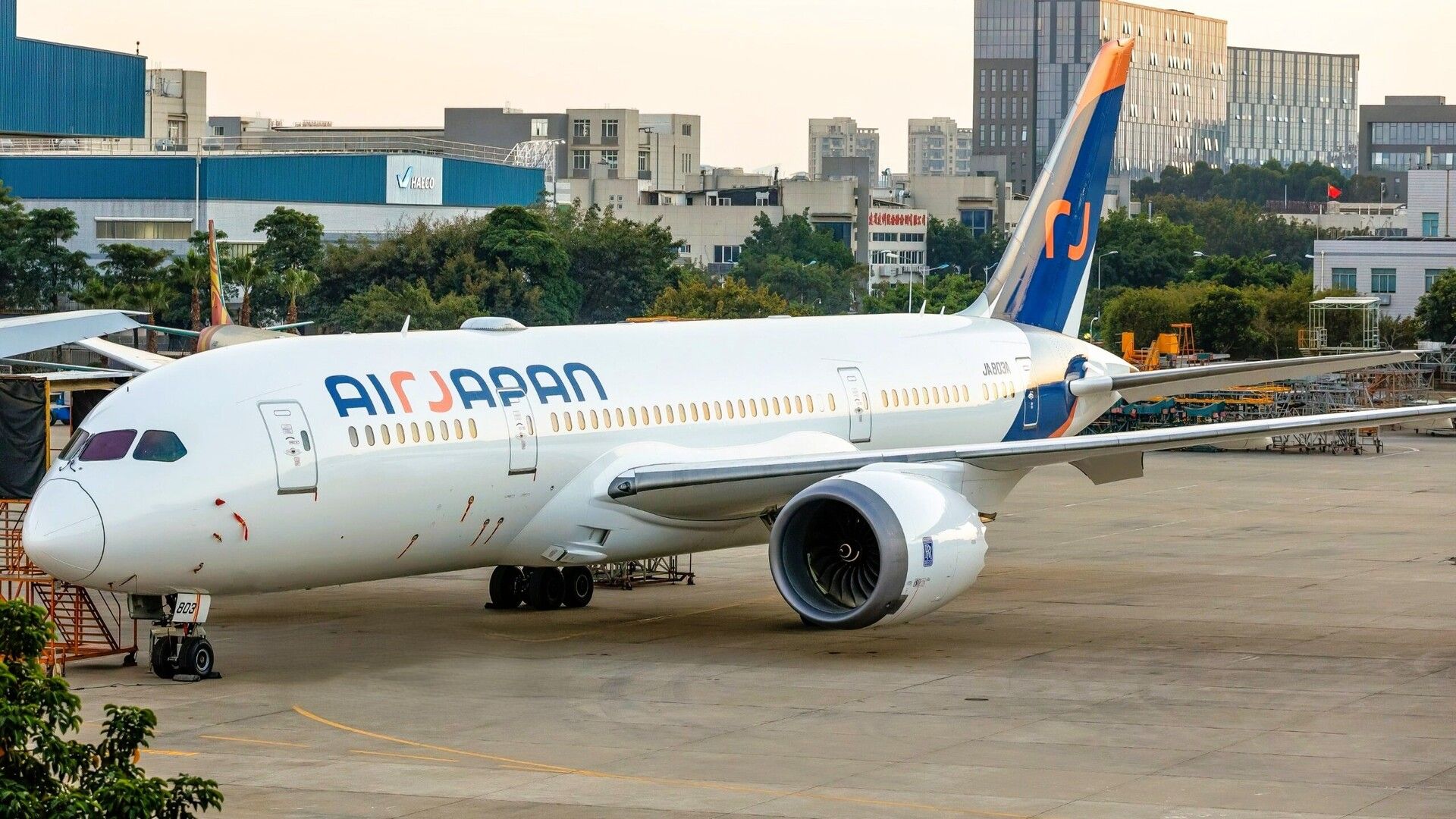 Air Japan Boeing 787-8 parked