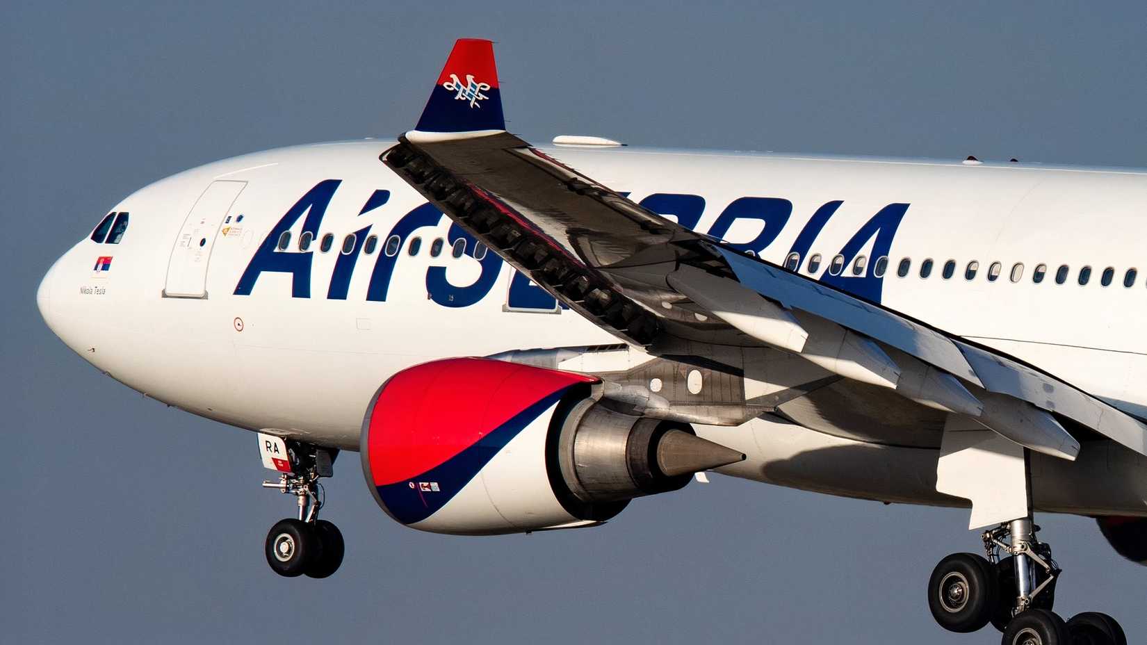 Air Serbia Airbus A330-200 on final approach to Belgrade