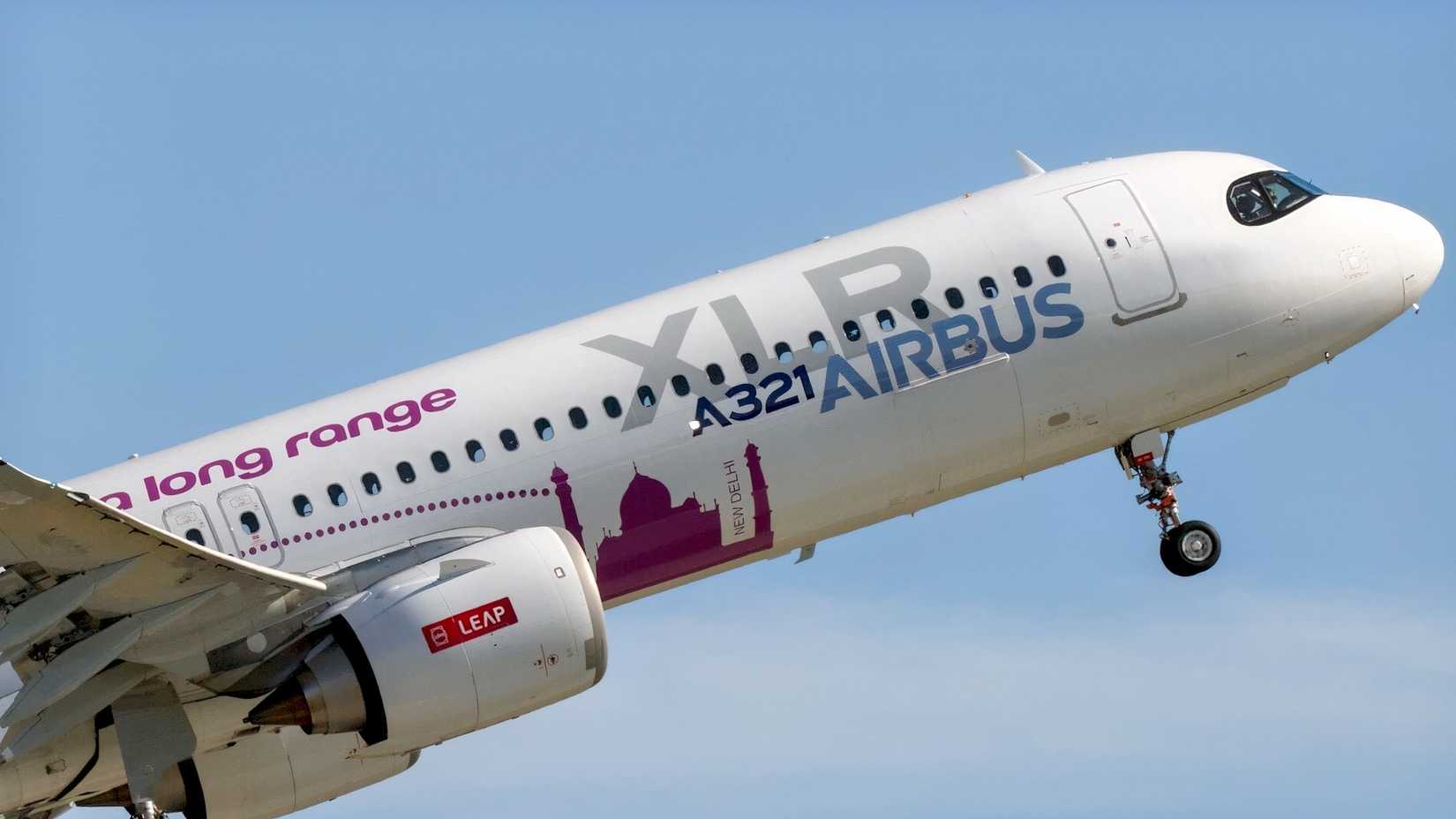 Airbus A321XLR in house colours after taking off