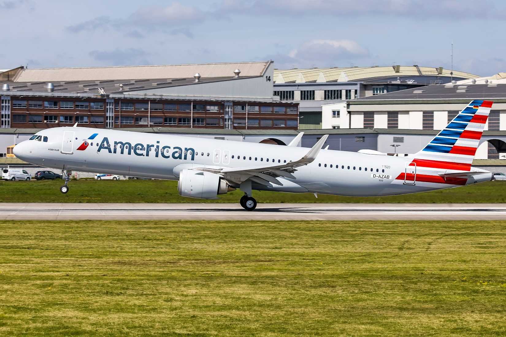 American Airlines A321XLR taking off
