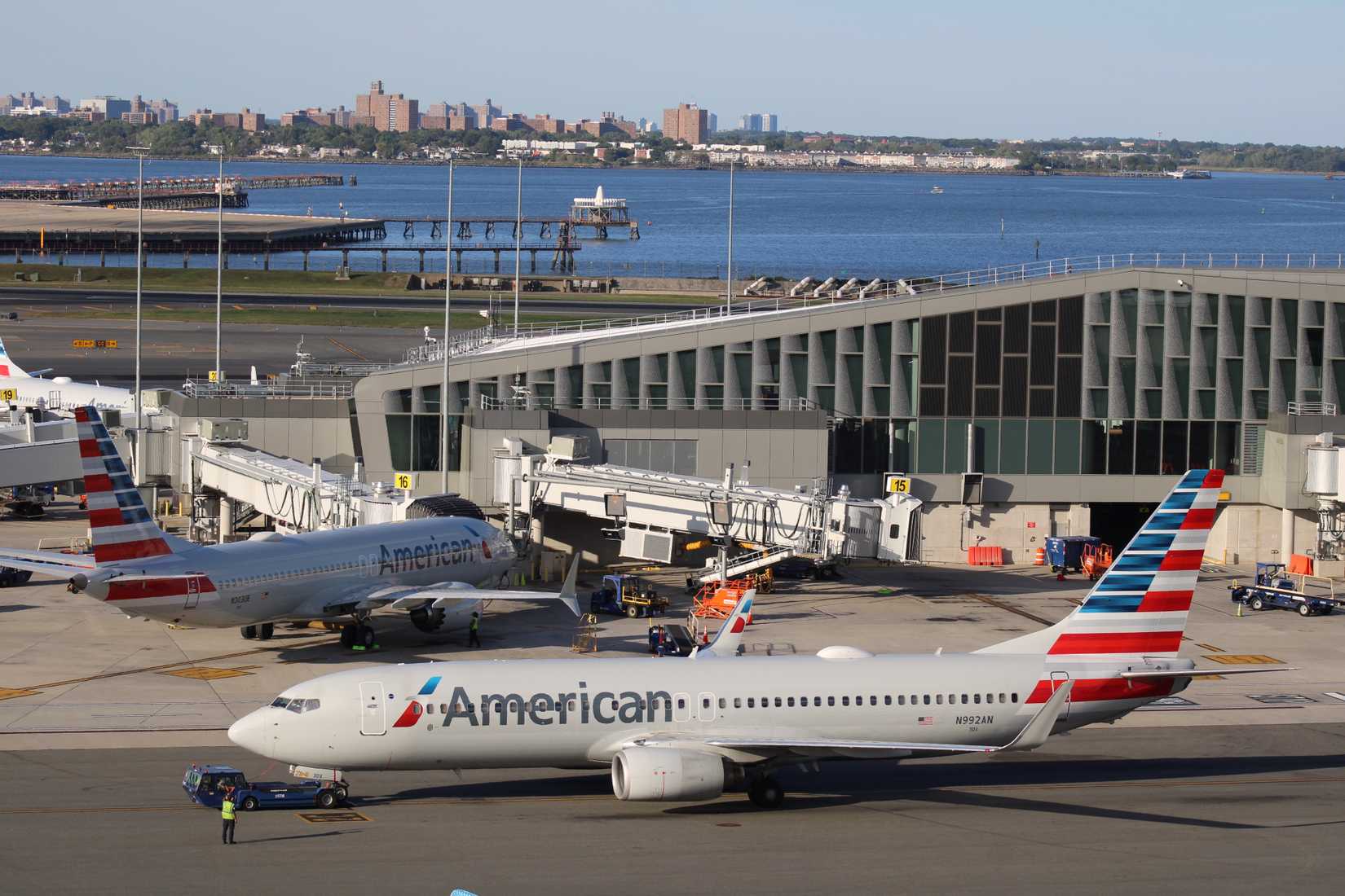 American Airlines Boeing 737-800, 737 Max 8 airplane at Newark (EWR).