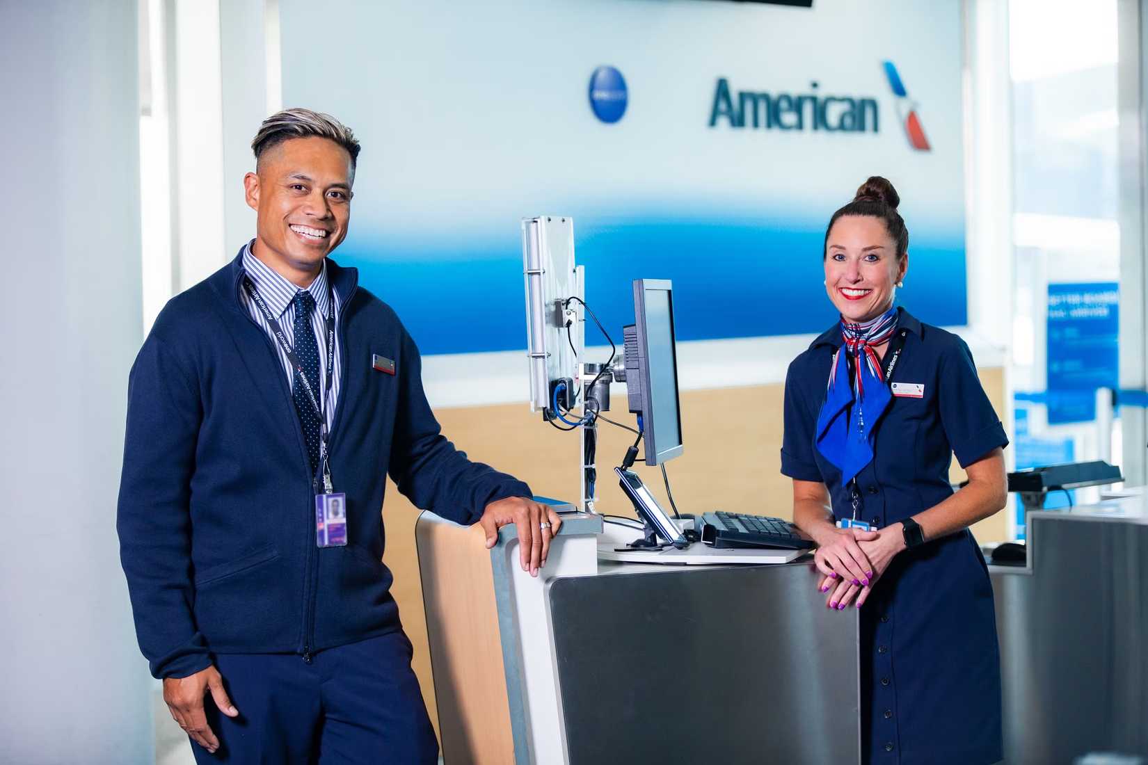 American Airlines Gate Agents At The Ticket Counter