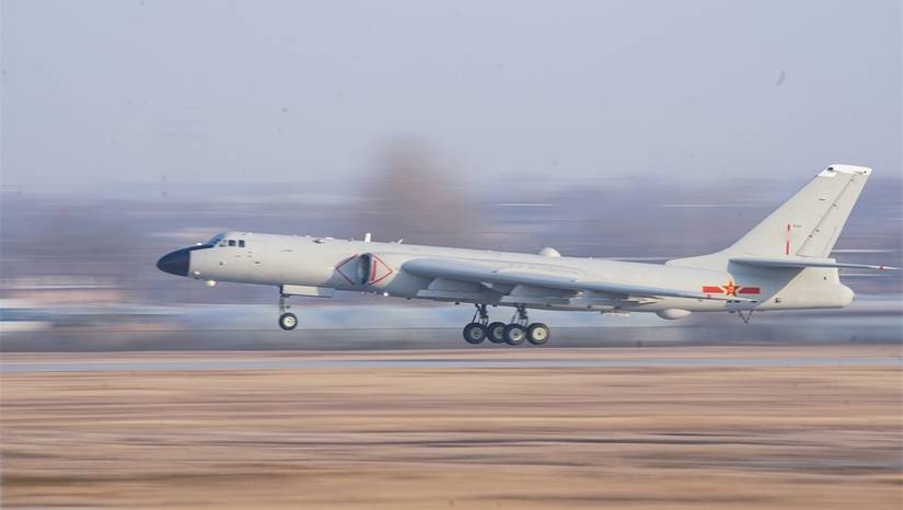An H-6 bomber attached to an aviation regiment with the air force under PLA Central Military Command.