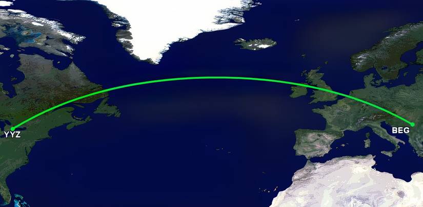 BEG-YYZ route