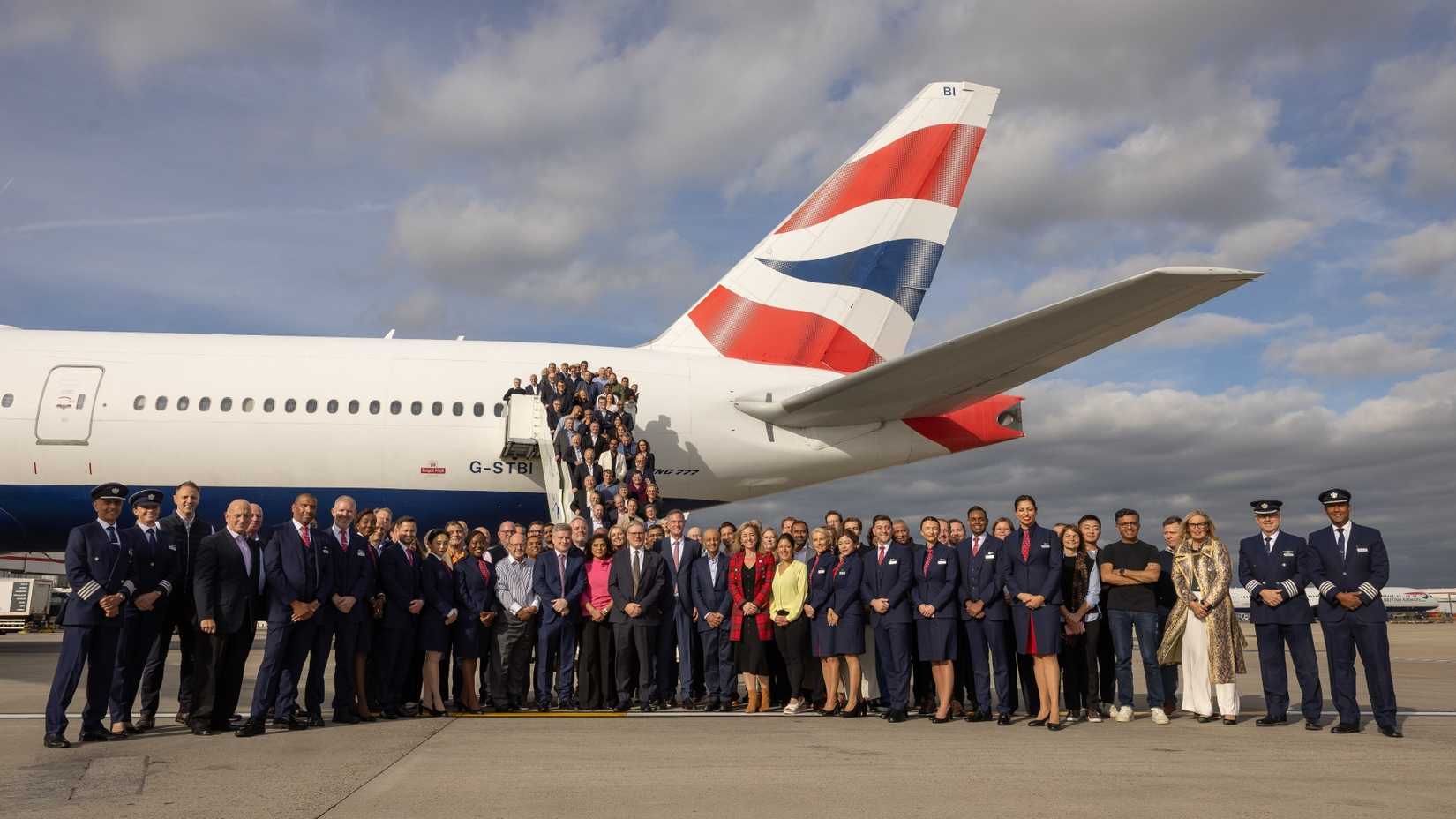 British Airways Staff By Aircraft Tail
