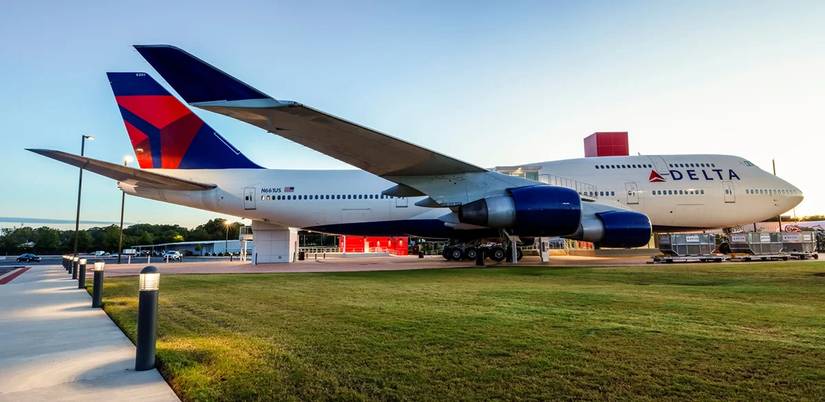 Delta Air Lines 747-400 museum static display