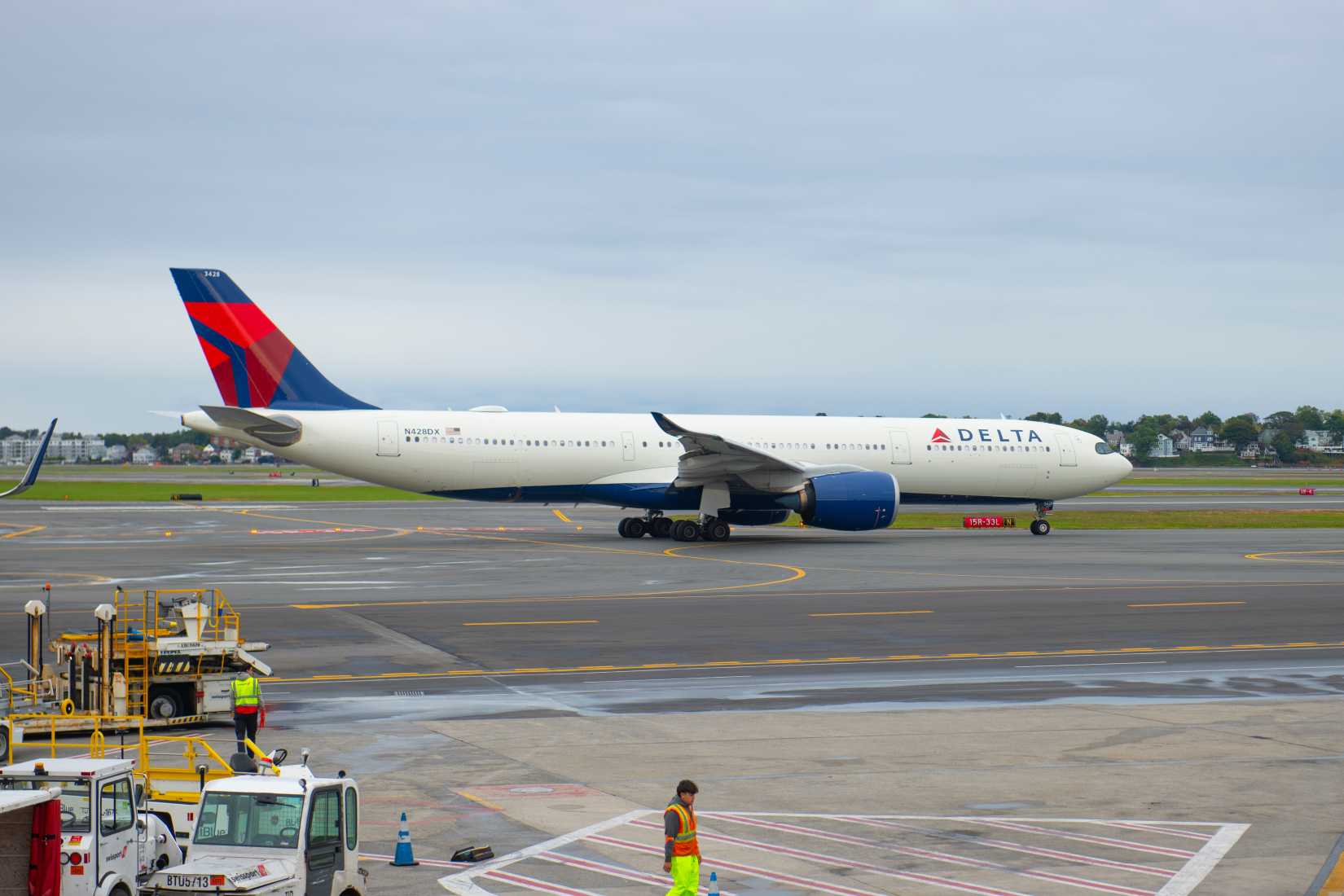 Delta Air Lines Airbus 330-900 neo N428DX taxing on Boston Logan International Airport