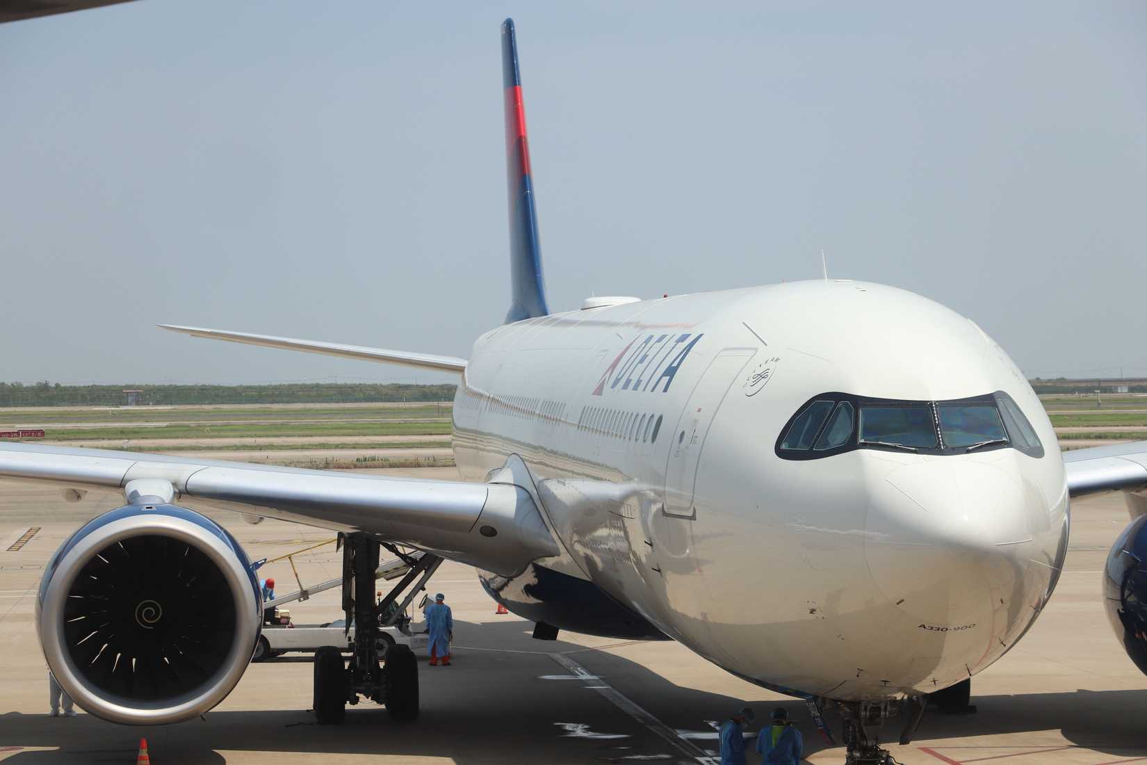 Delta Airlines newest Airbus A330-900neo at Shanghai Pudong Airport.