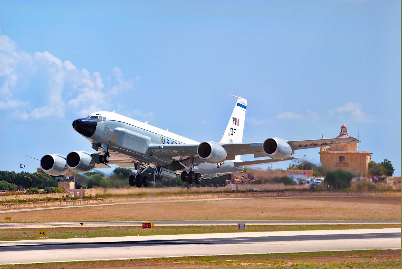 USAF TC-135W departing Luqa Airport, 2025