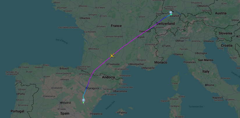 Edelweiss A340 Last Flight Map