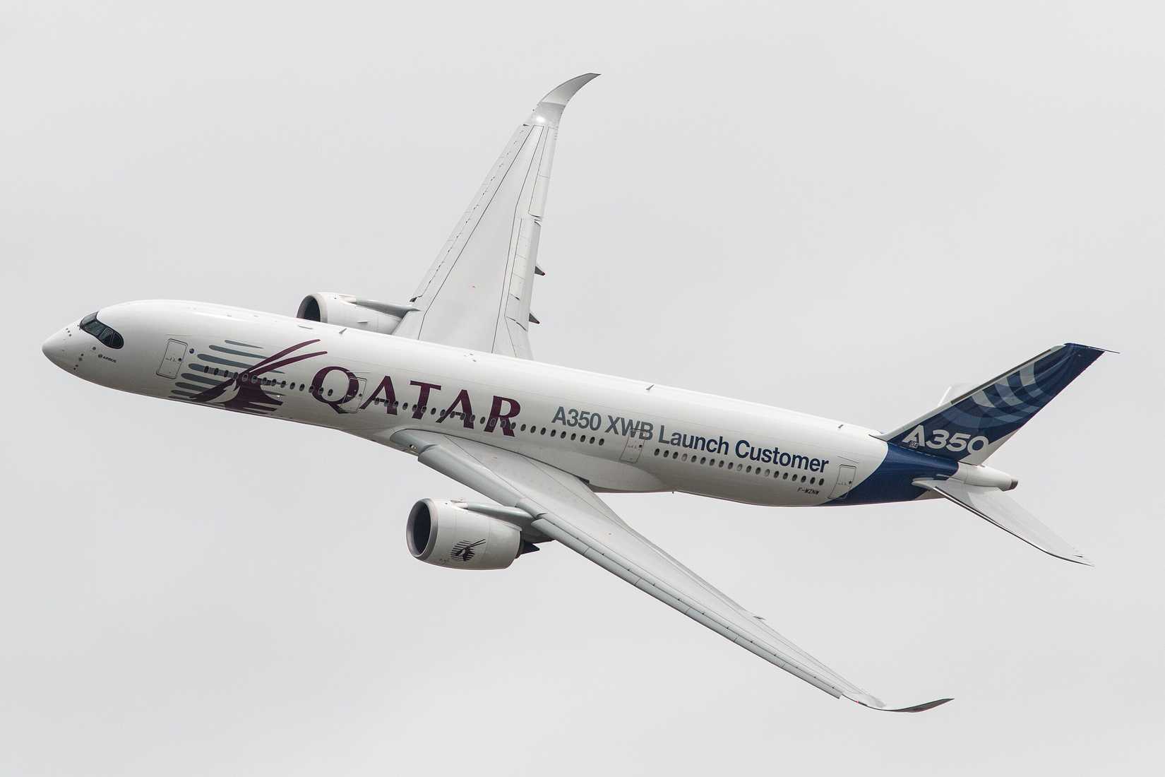 EGLF Airbus A350-941 F-WZNW Qatar Airways launch customer in flight