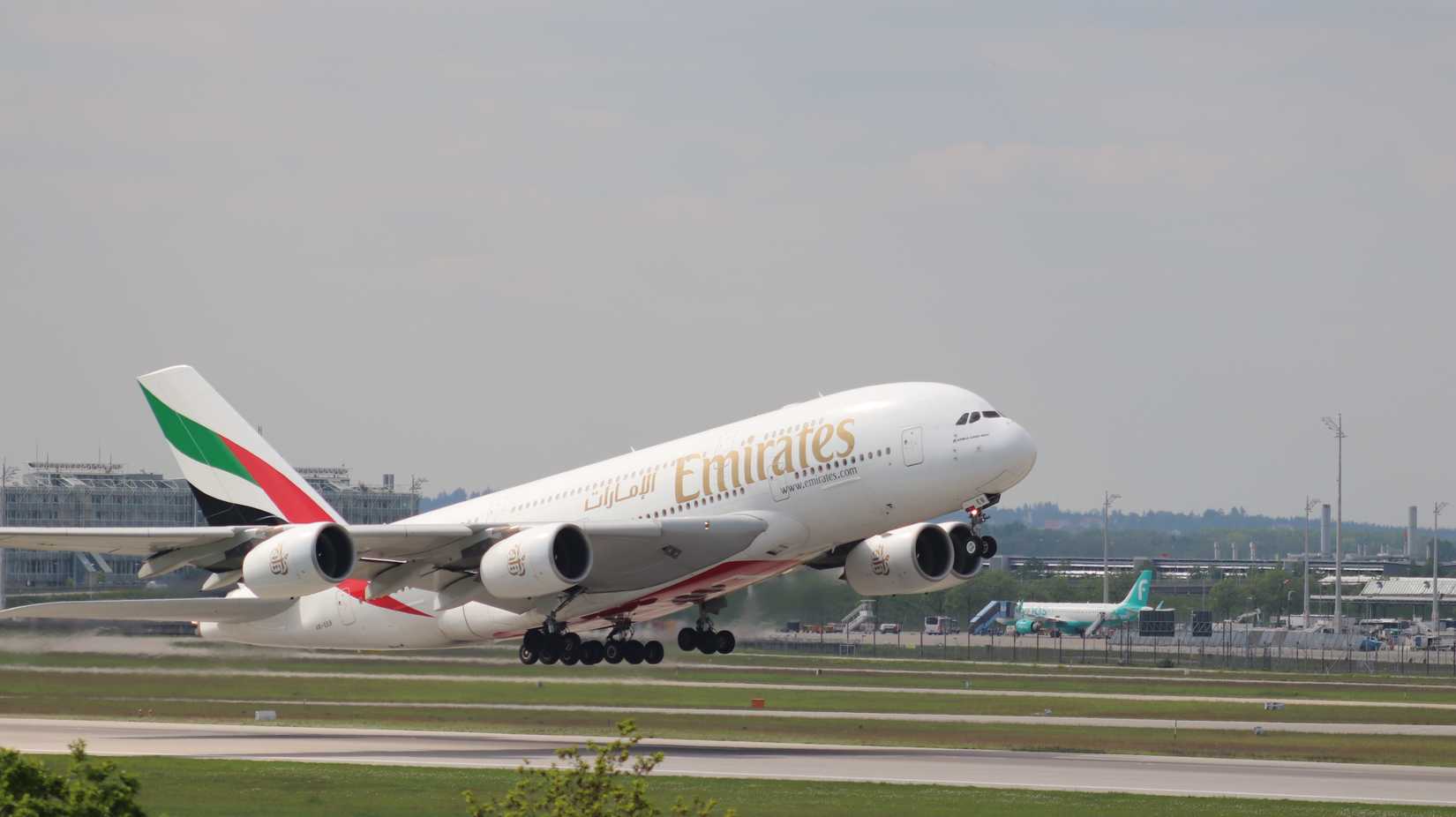 Emirates A380 at Munich Airport