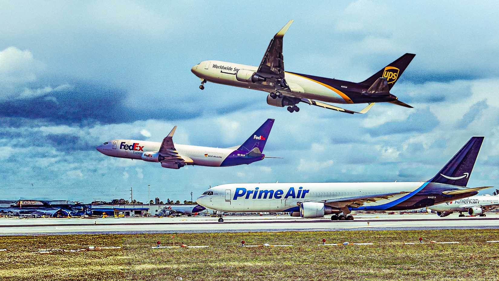 Fedex, UPS, and Amazon Aircraft 