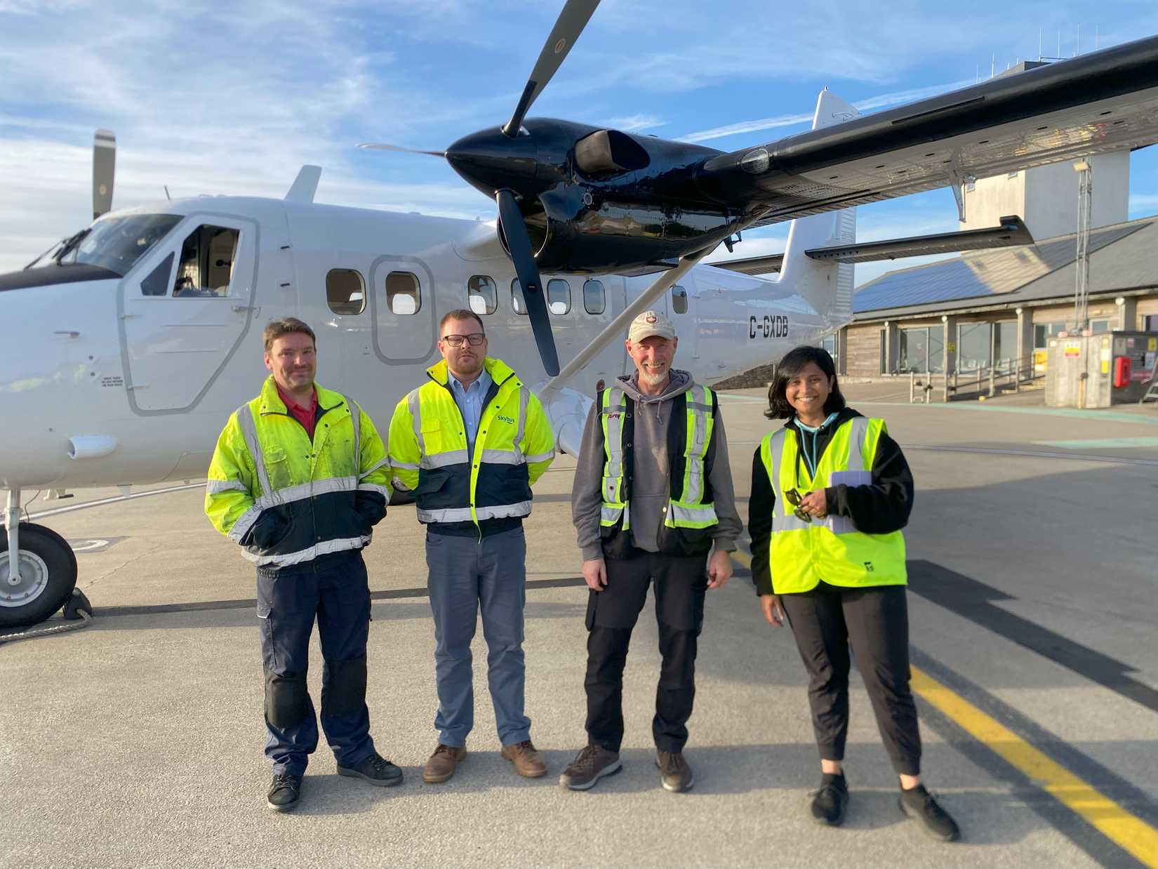 Ferry crew at Land's End with Skybus engineering