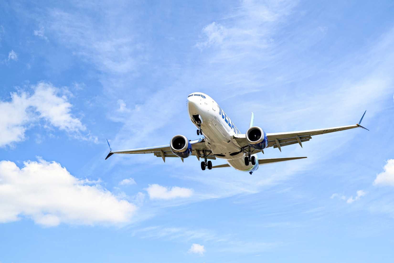 Icelandair Boeing 737 MAX 8 landing at Josep Tarradellas Airport in Barcelona-El Prat