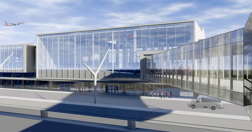 LAX T5 elevated walkway render