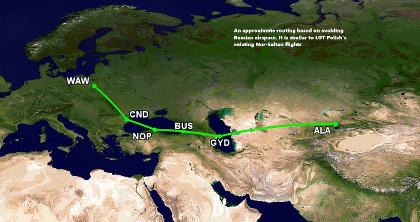 LOT Polish to Almaty