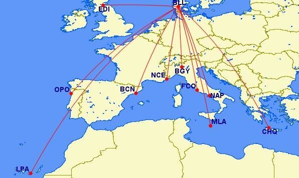 norwegian new routes from billund 