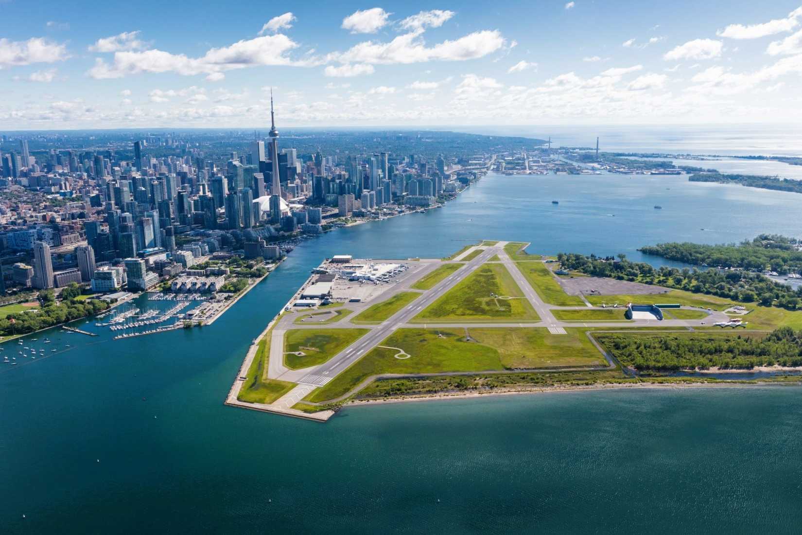 Billy Bishop Toronto City Airport overhead shot