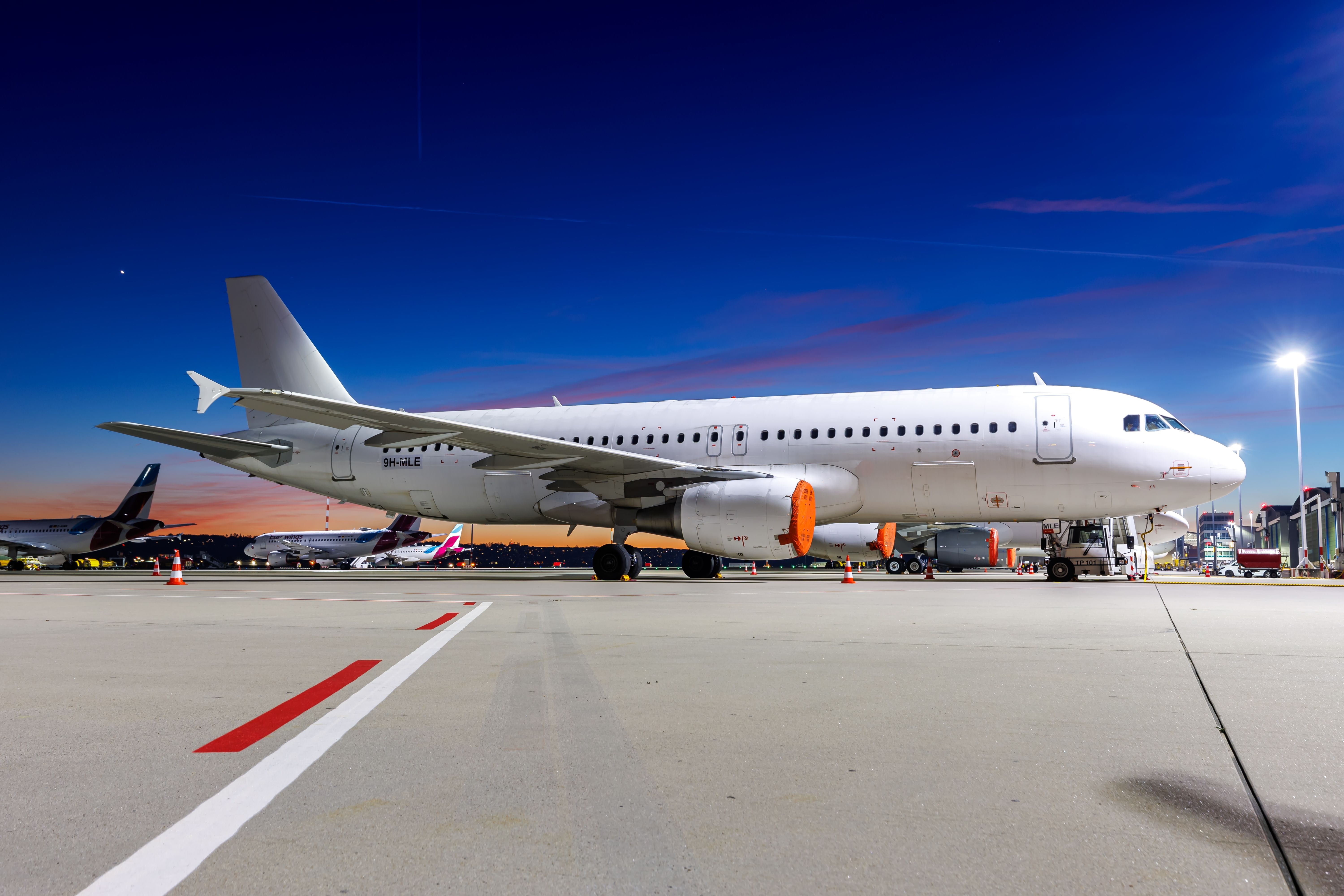 Avion Express Malta Airbus A320 airplane at Stuttgart Airport in Germany.