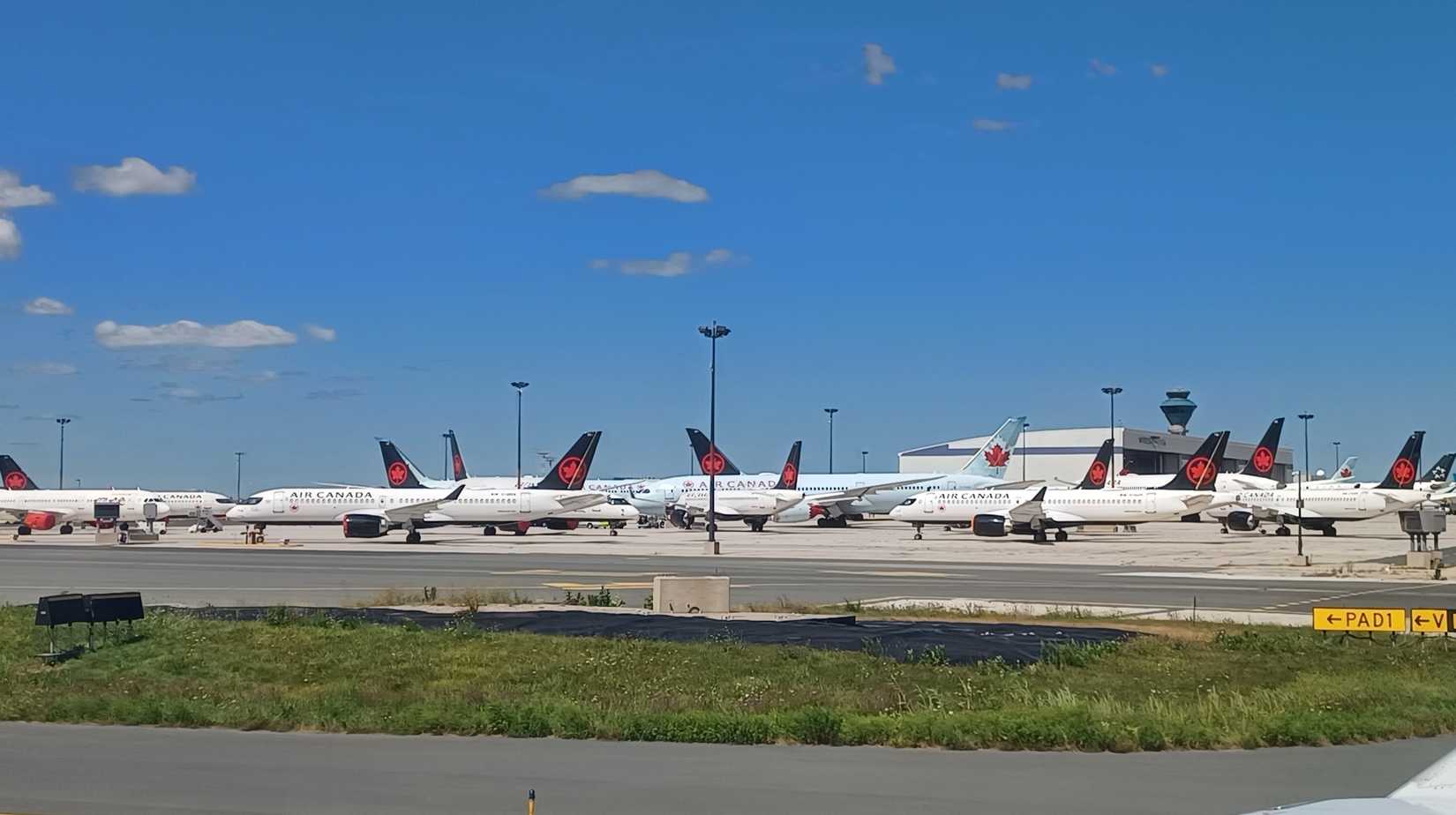 Air Canada Fleet Parked At Toronto Airport