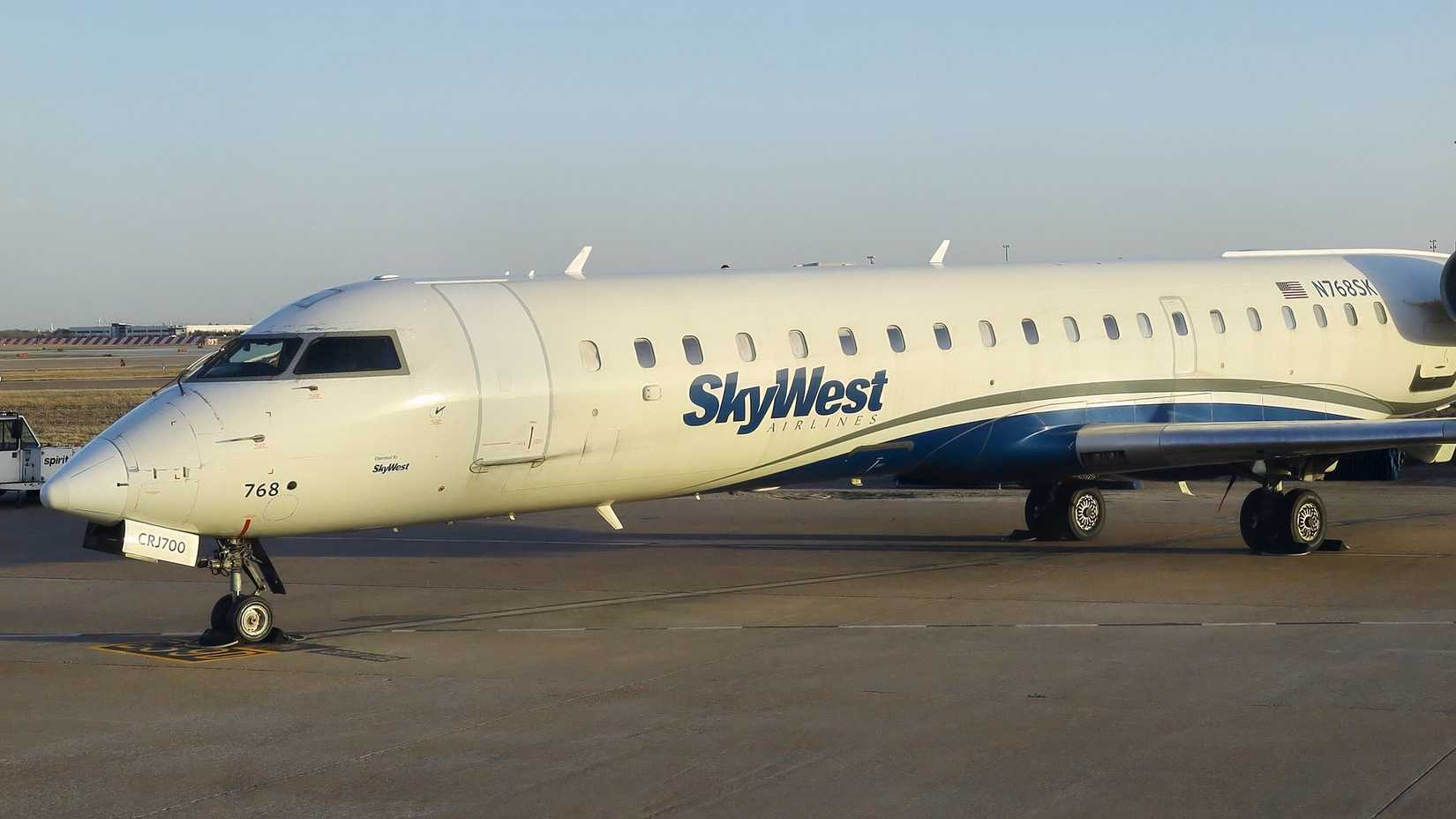 SkyWest CRJ900 operating for American Eagle on the ground