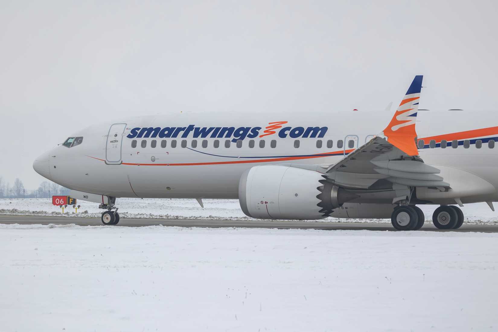 Smartwings Boeing 737 MAX 8 at Vaclav Havel Airport Prague.
