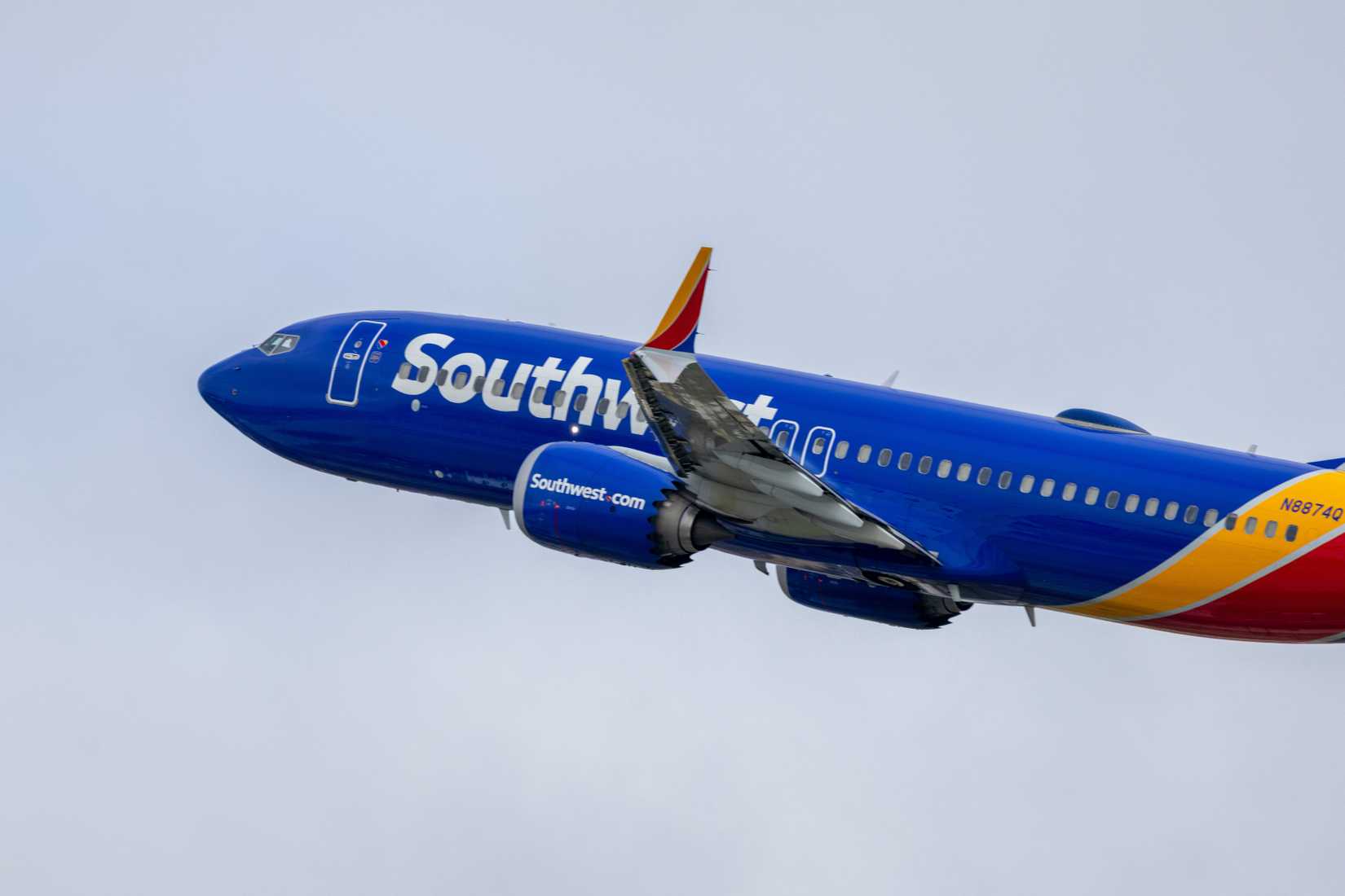 Southwest Airlines Boeing 737-8 (737 MAX 8), registration N8874Q.