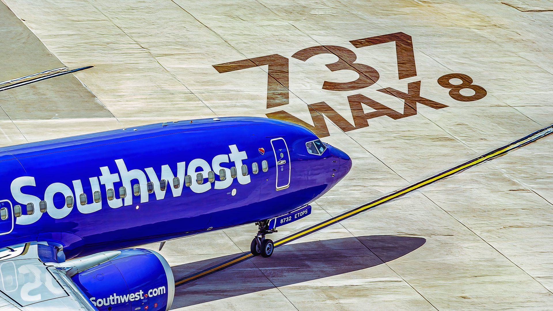 Southwest Airlines Boeing 737 MAX 8 taxiing toward the runway