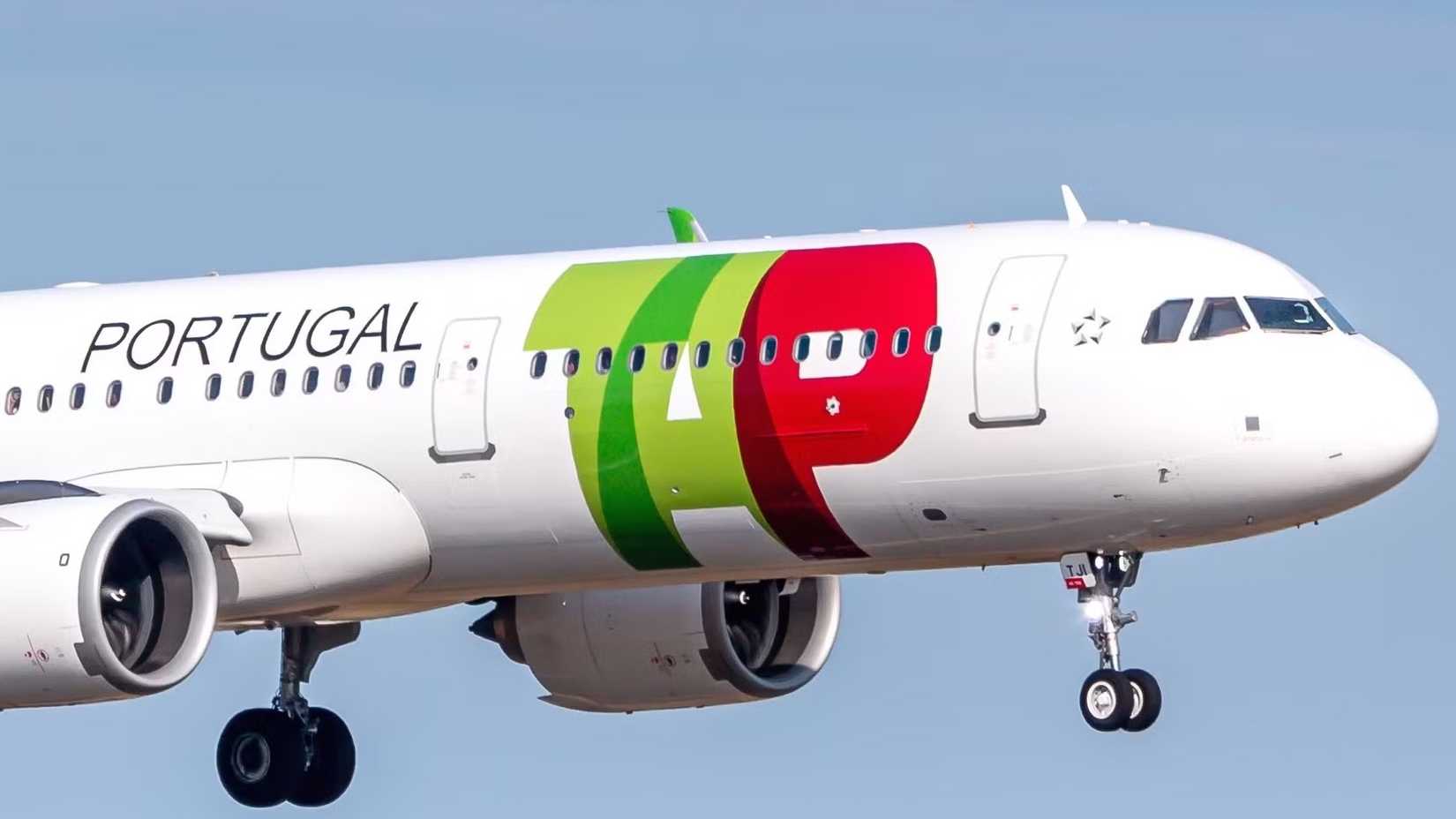 A TAP Air Portugal Aircraft Preparing To Touch Down