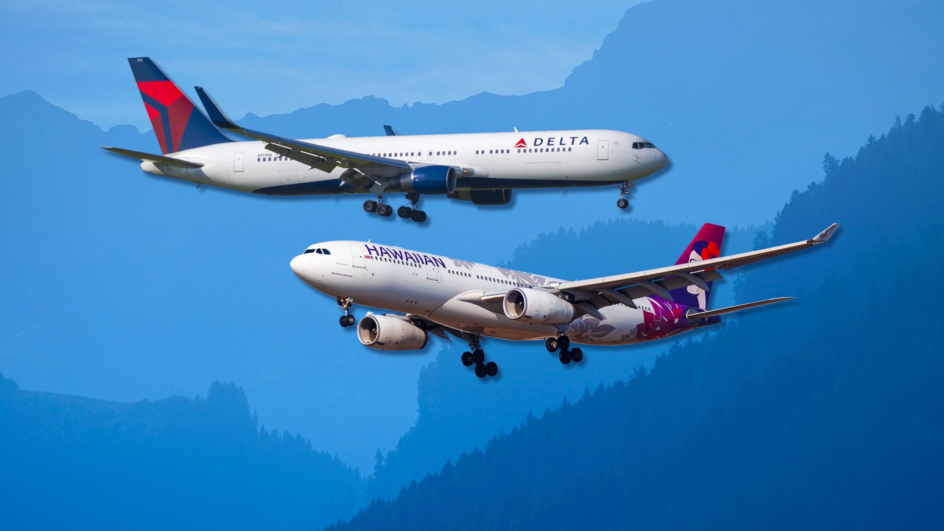 Delta Air Lines and Hawaiian Airlines flying