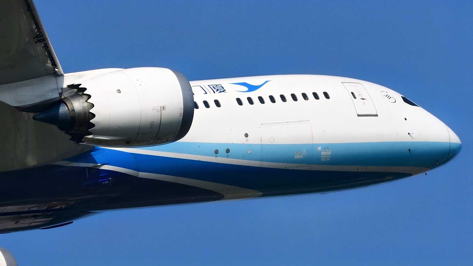 Xiamen Air Boeing 787-9 in the sky after initial climb
