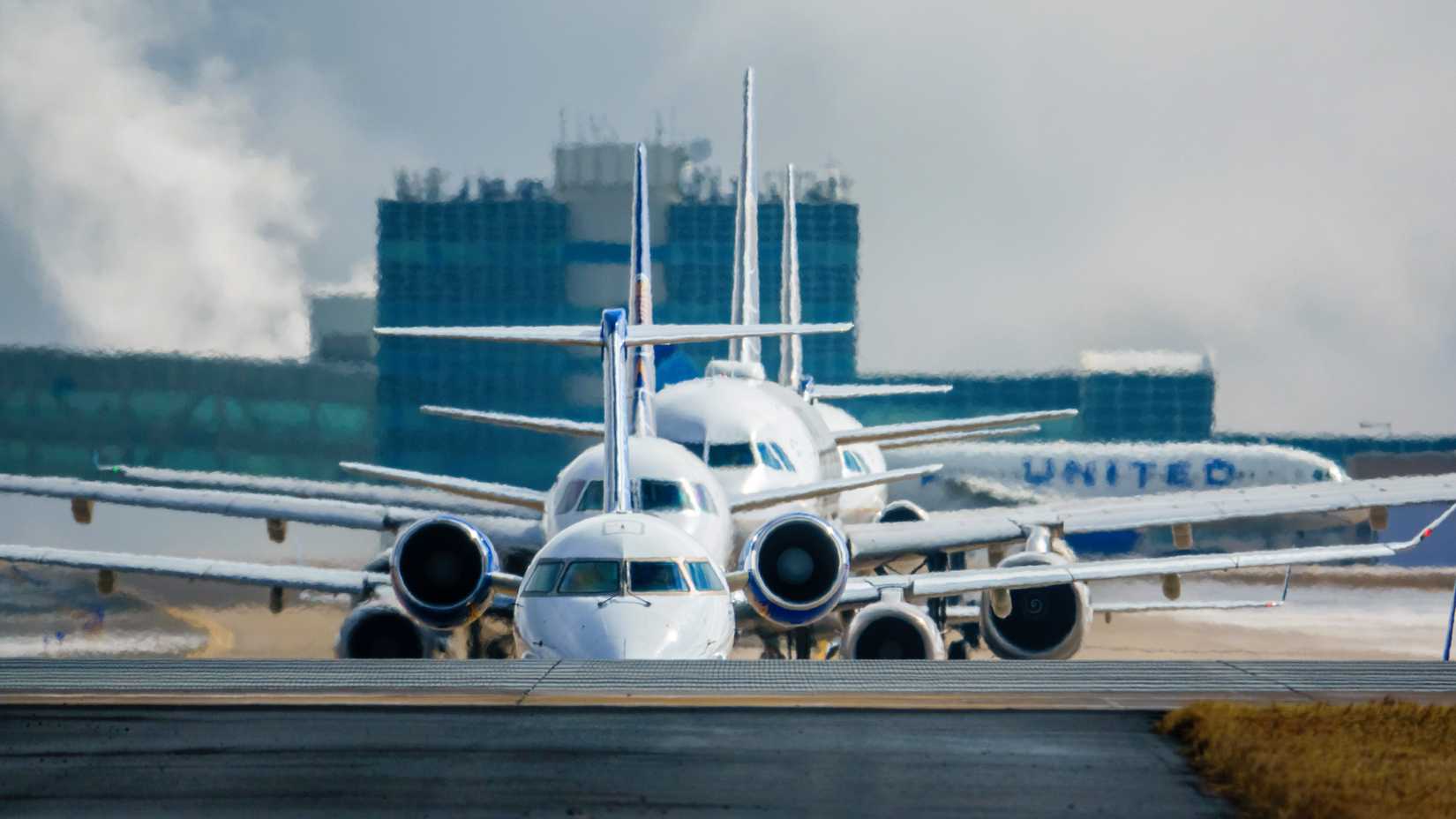 United Airlines at busy Denver aiport