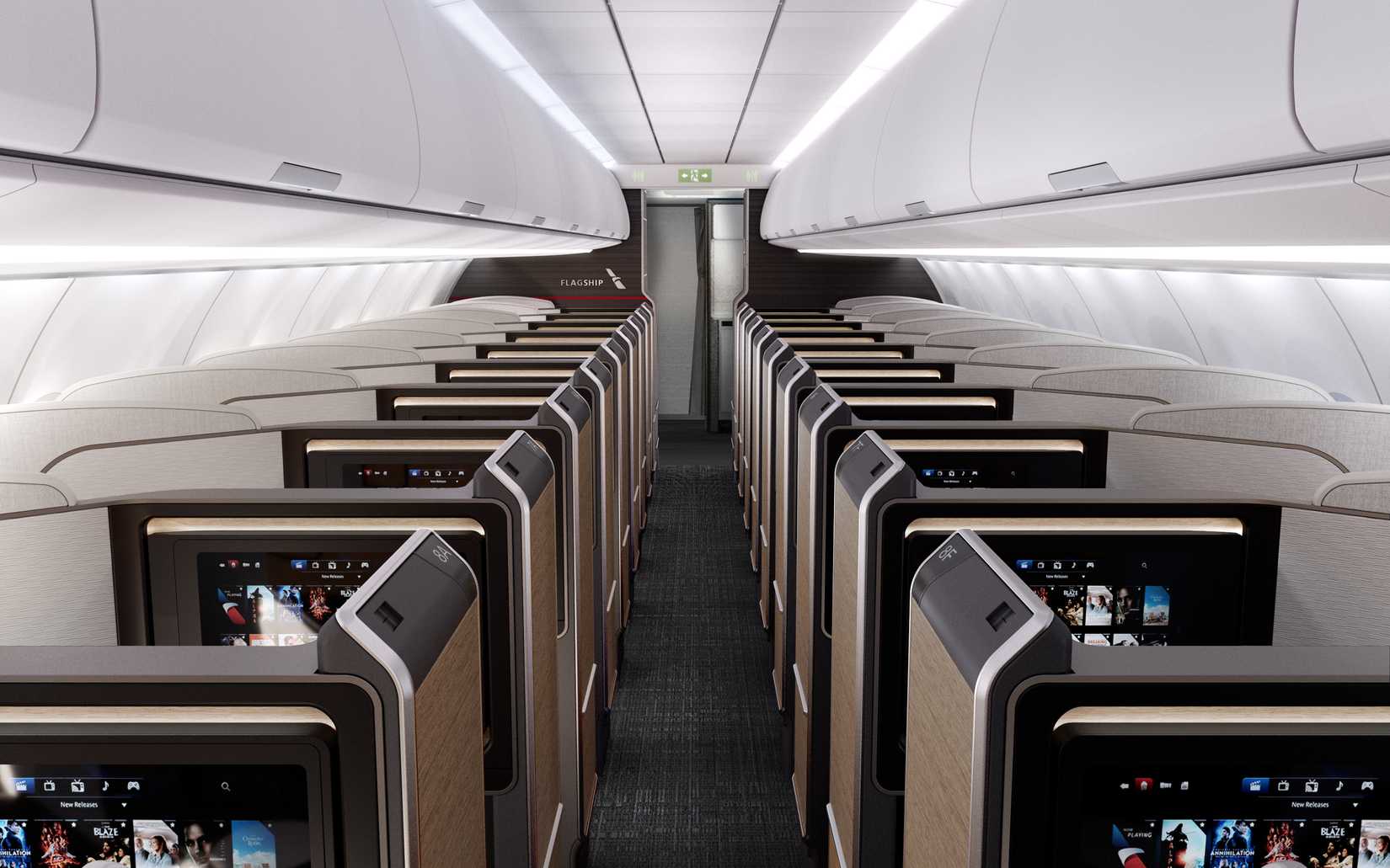 An Airbus A321XLR Flagship Suite Business Class Cabin