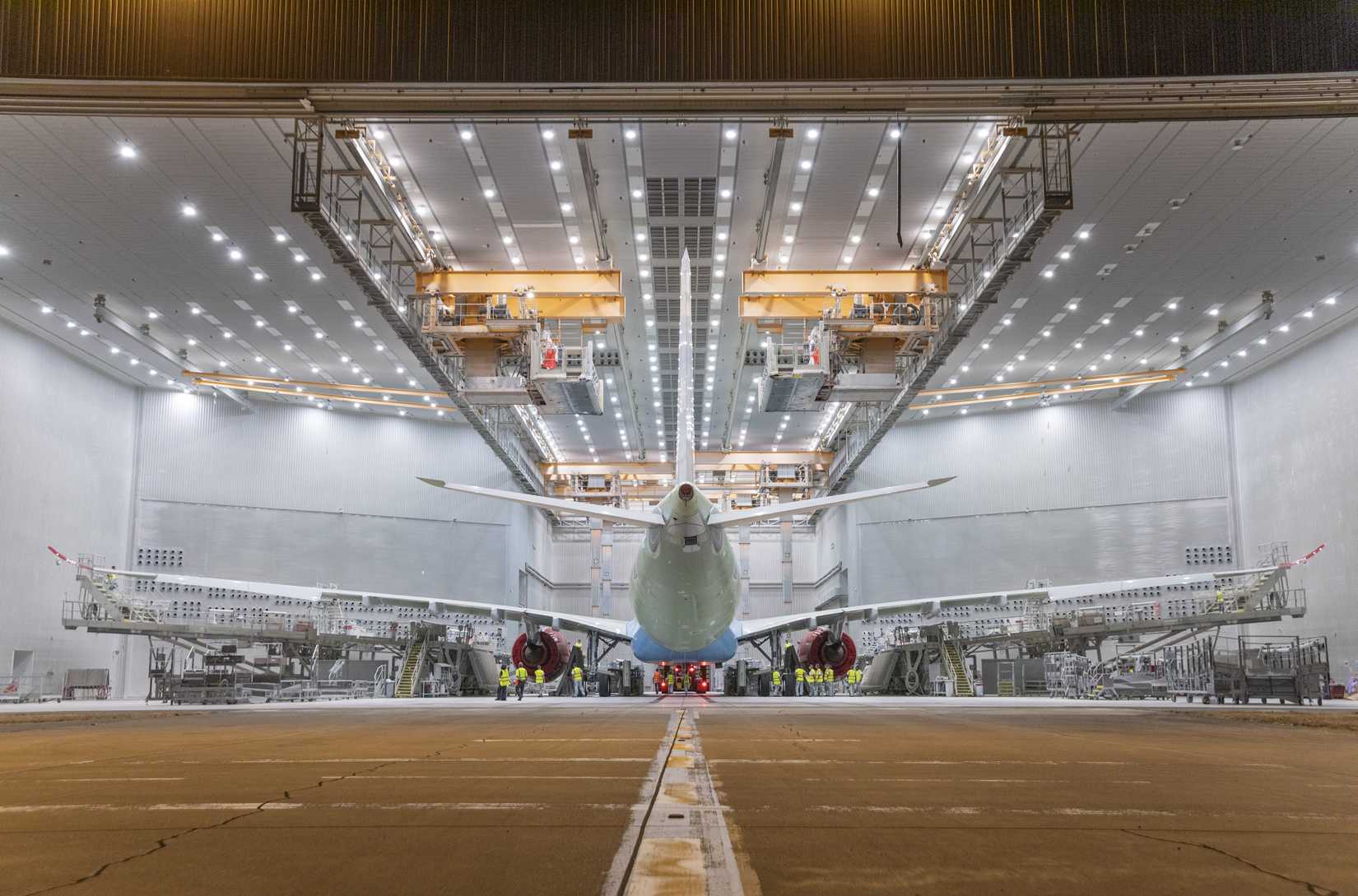 A330neo Virgin Atlantic Airways MSN2018 - roll in paintshop