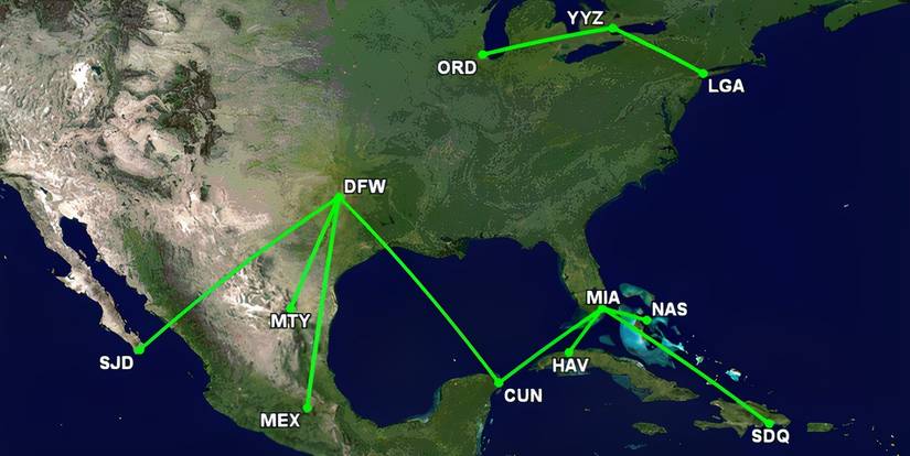 AA's top 10 international routes in December
