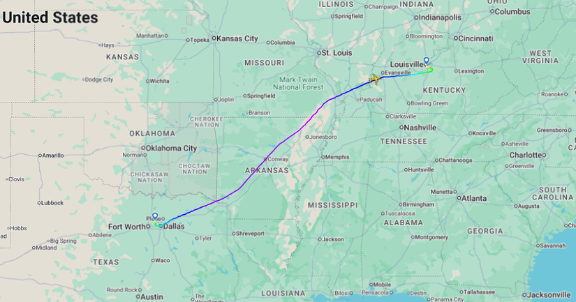 AA9193 Flight Map 05Nov25