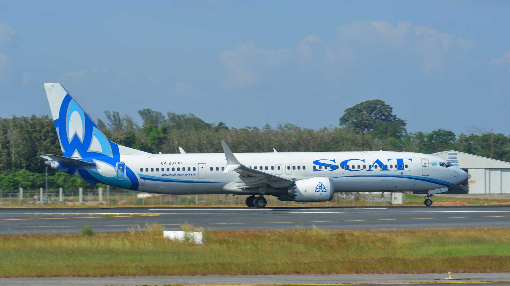 SCAT Airlines Boeing 737 MAX 9 aircraft on the runway 