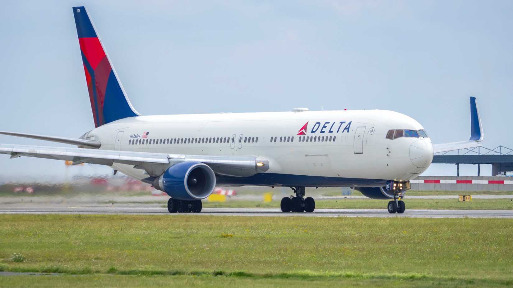 Close up of Delta Air Lines Boeing 767-300ER on the runway