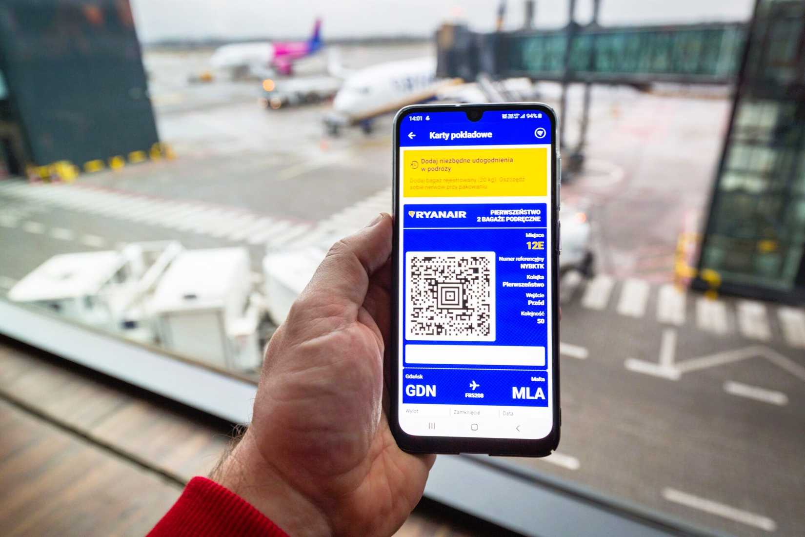 Ryanair digital boarding pass