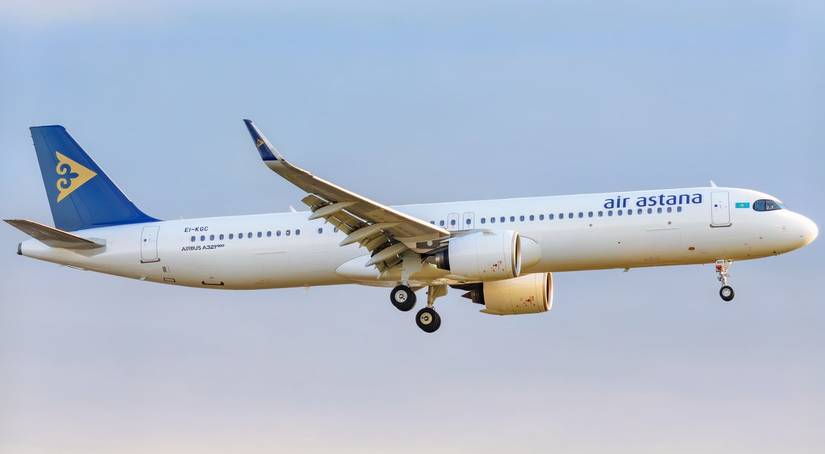 Air Astana Airbus A321LR on short final