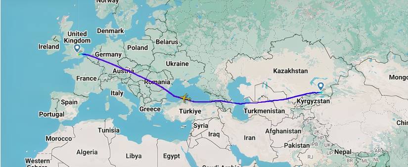 Air Astana flight from Almaty to London Heathrow-1