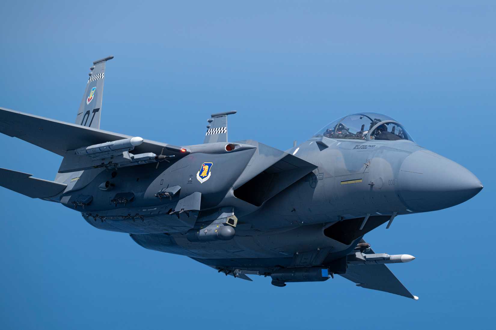 Air Force F-15EX Eagle II flies over the Gulf of America, September 16, 2025.