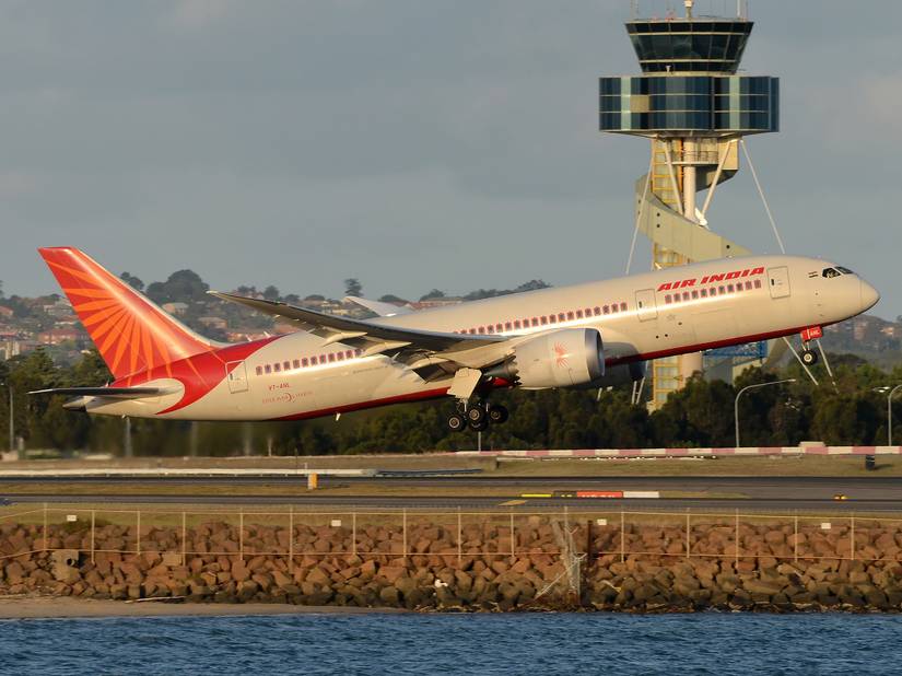 Air India Boeing 787 taking off at Sydney Airport