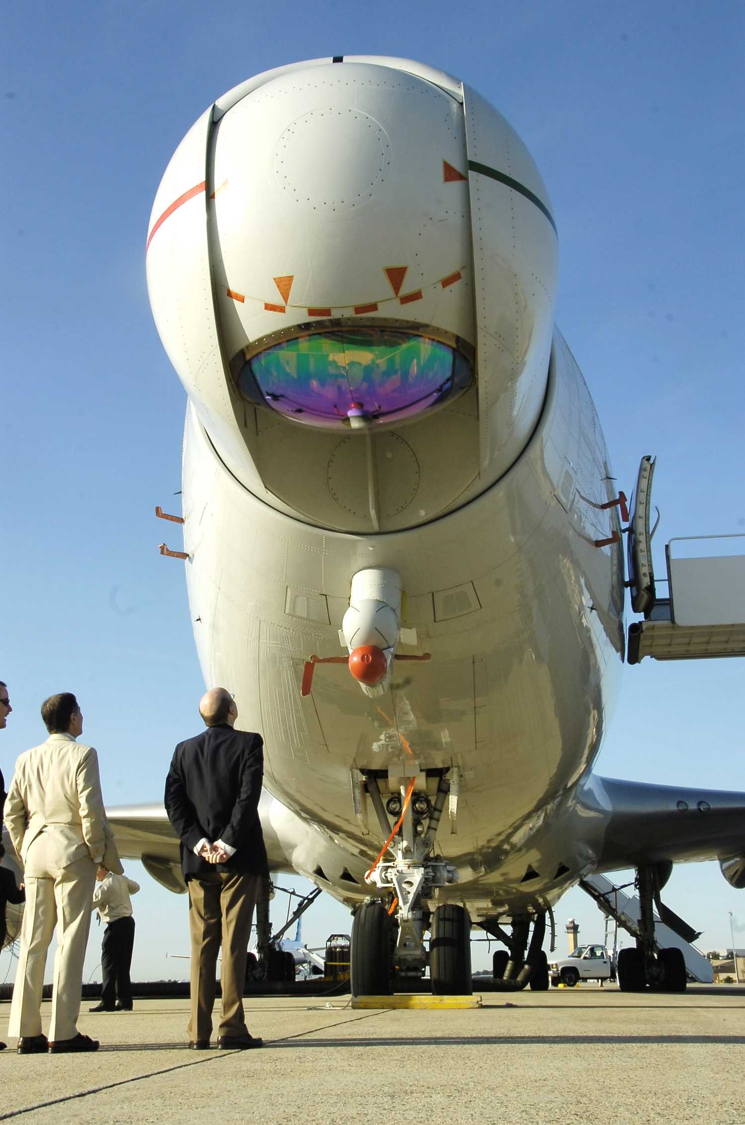 Airborne Laser aircraft sits on the runway at Andrews Air Force Base, Md., after making its first non-stop cross-country flight June 20, 2007.