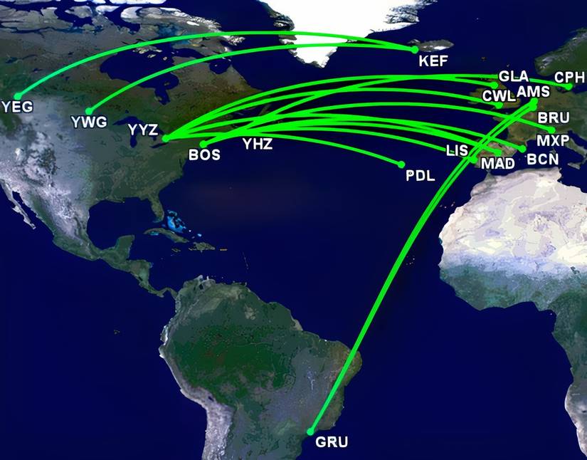 Americas to Europe routes announced in 2 days