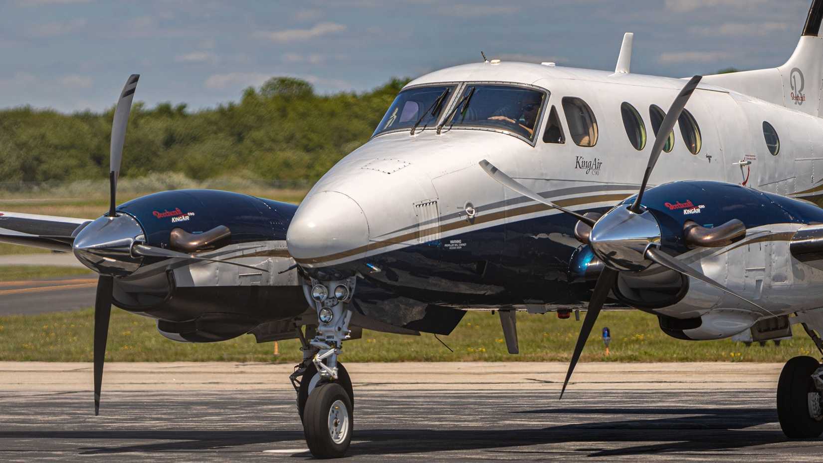 Beechcraft King Air aircraft getting ready to take off