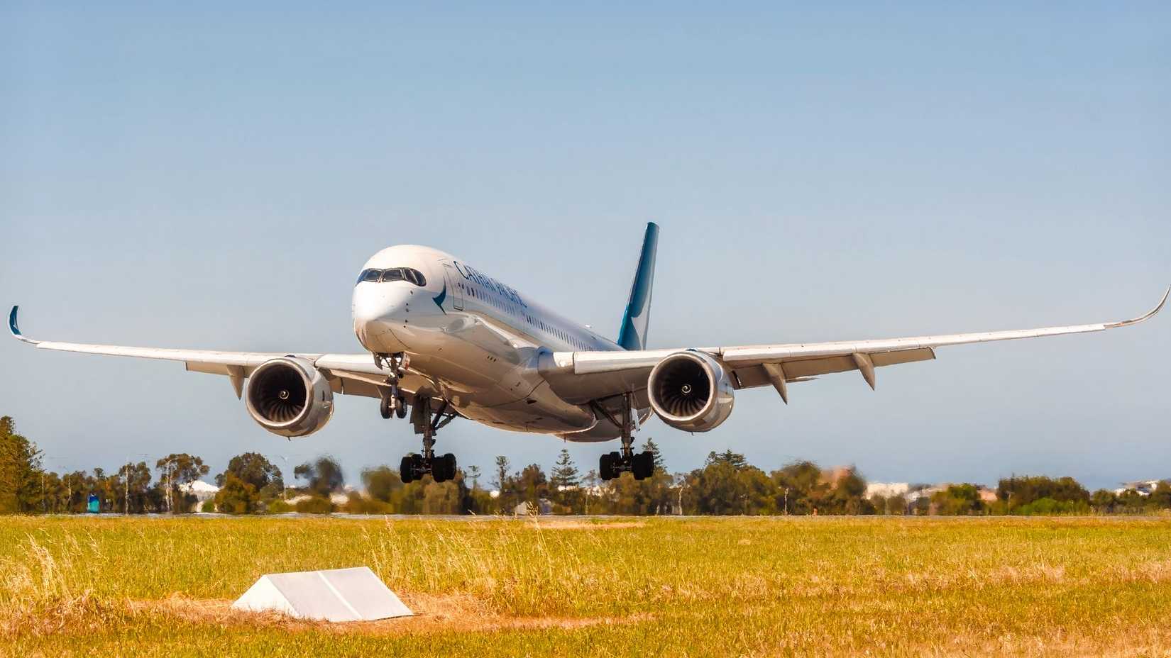 Cathay Pacific Airbus A350-900 arrives in Adelaide